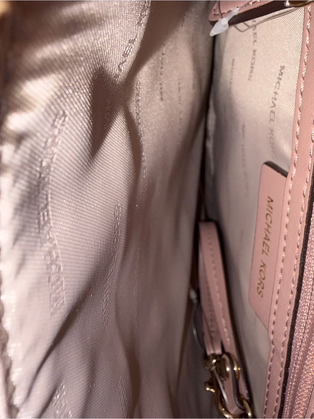 Michael Kors Blakely Pebbled Leather Satchel in Pale Pink